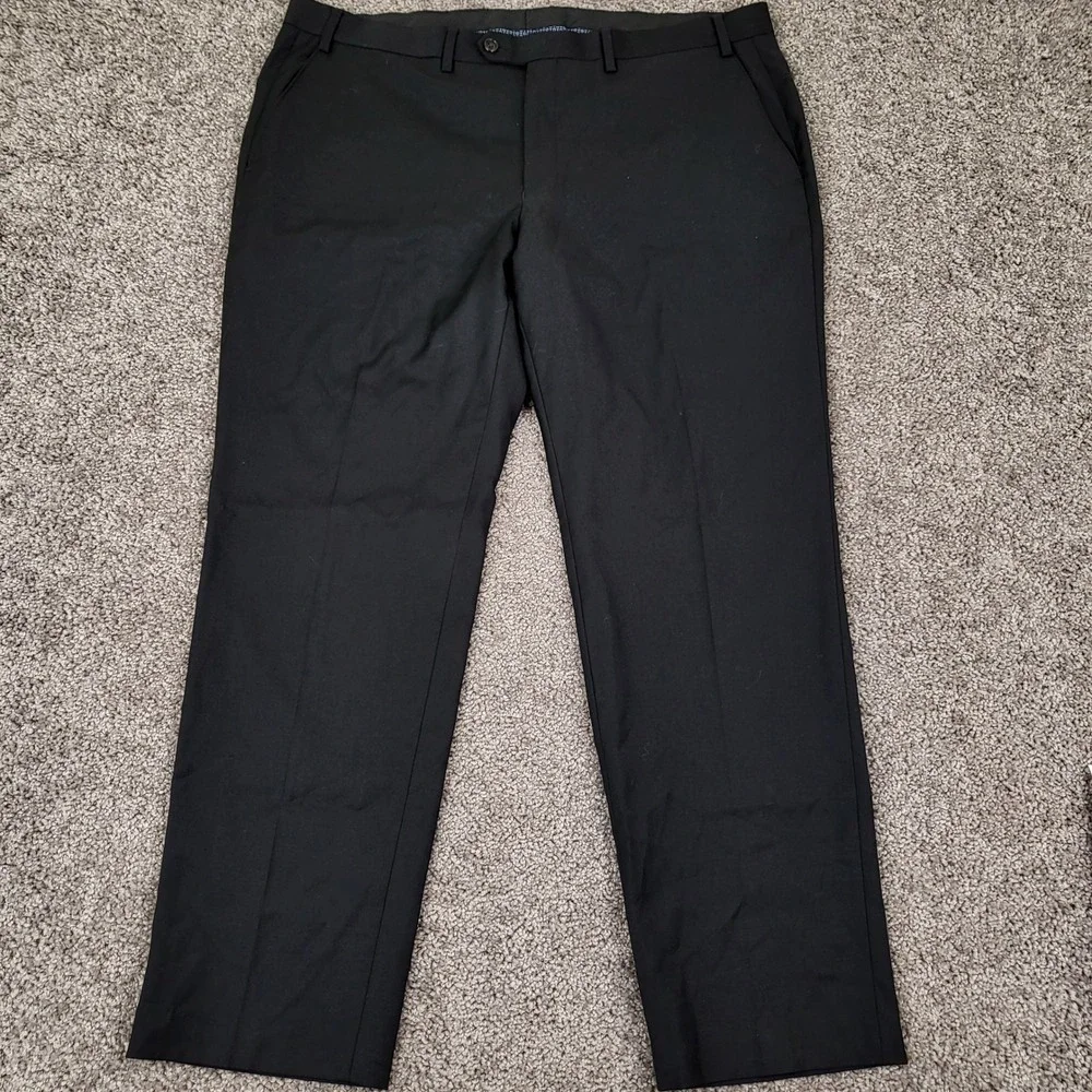 Lauren Ralph Lauren Dress Pants Mens 40x30 Black Excellent Wool Blend Stretch